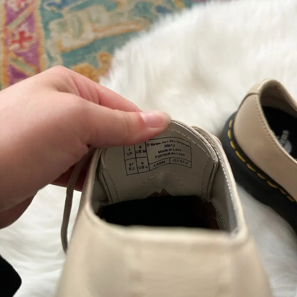 Dr. Martens 1461 II Pisa Leather Platform Shoes in Parchment Beige Size 6 - Picture 6 of 6